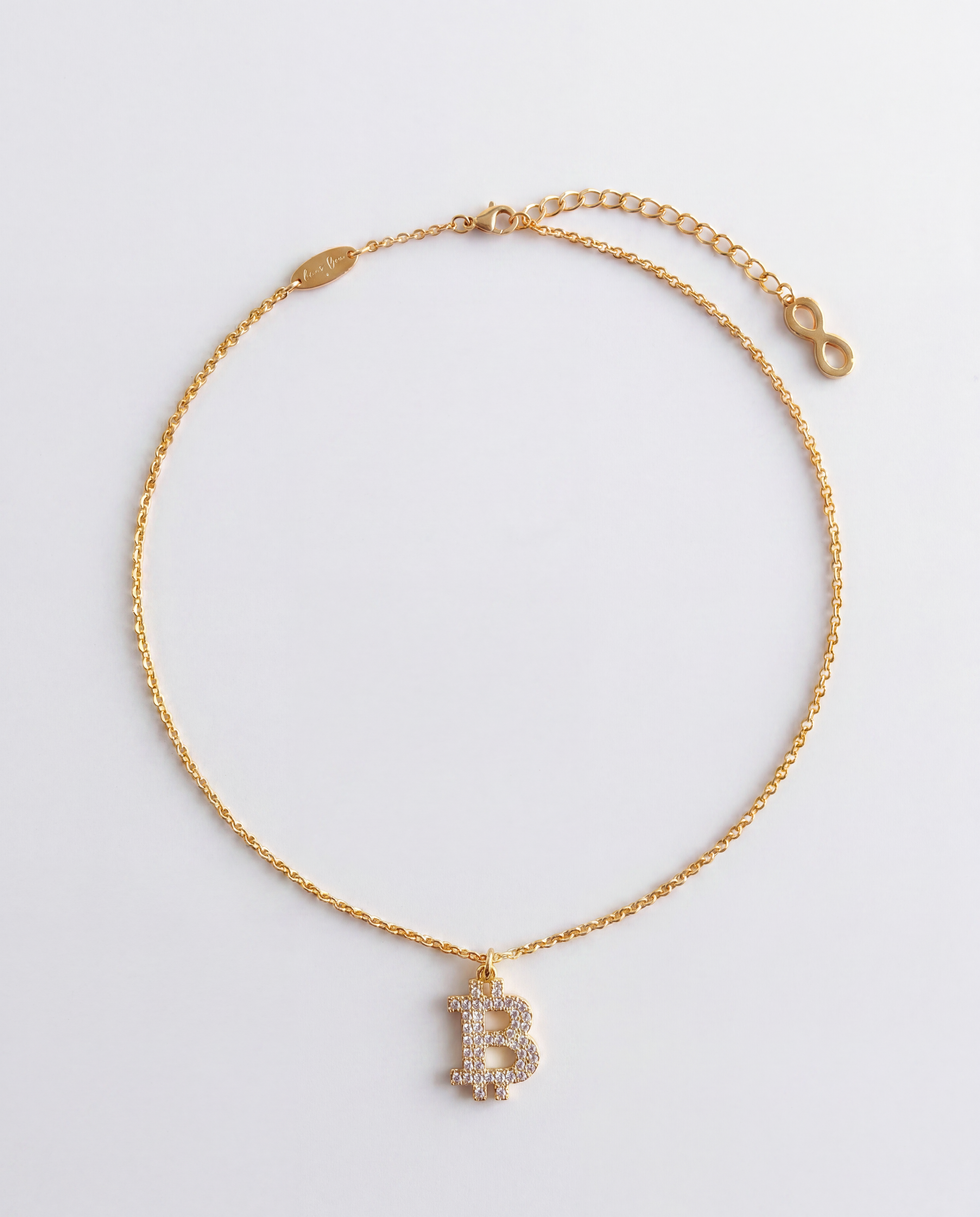 Bitcoin Gemstone Icon Necklace